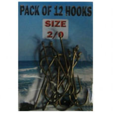 Eyed SEA Fishing Hooks Size 2-0 pack of 12